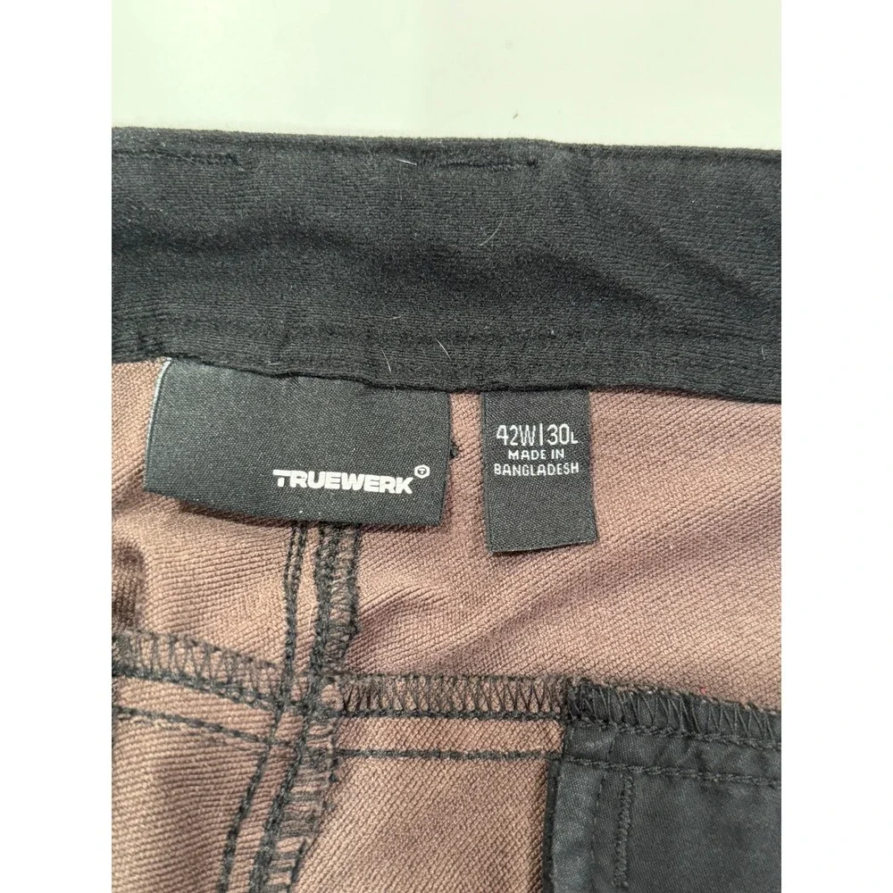 Truewerk T2 Werkpant Mens 42x30 Black Technical Cargo Work Pants Water Resistant